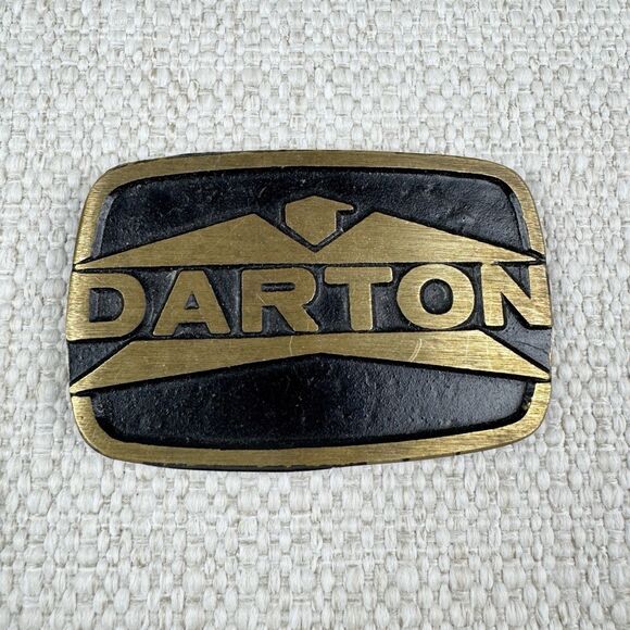 Vintage Darton Brass Belt Buckle Archery CrossBow Compound Bow Hunter USA Made - Picture 1 of 6